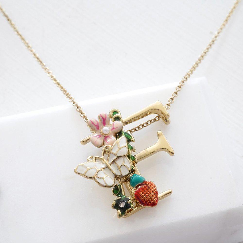 Les Nereides Blossoming Alphabet Letter Necklace