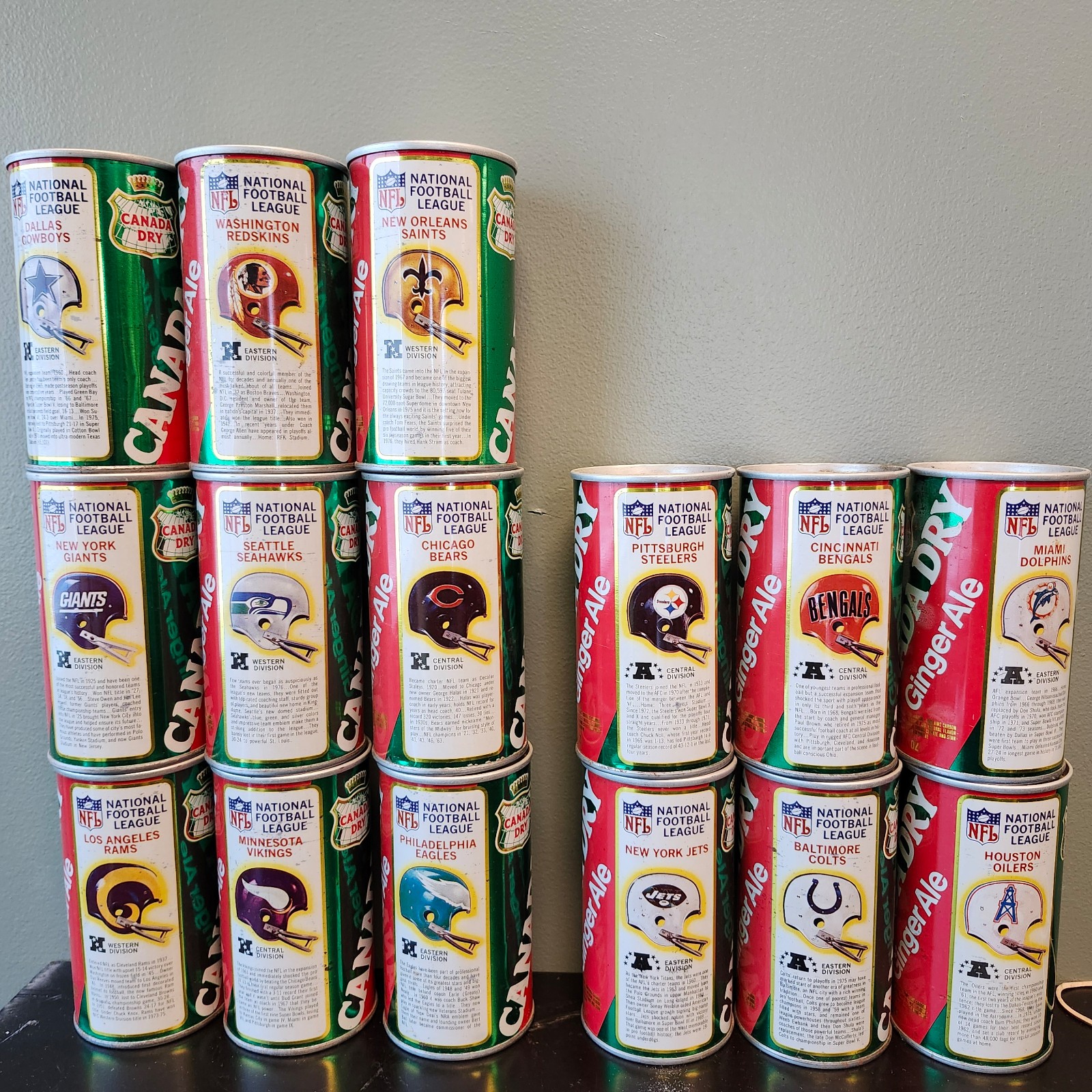 1970's Canada Dry NFL Cans