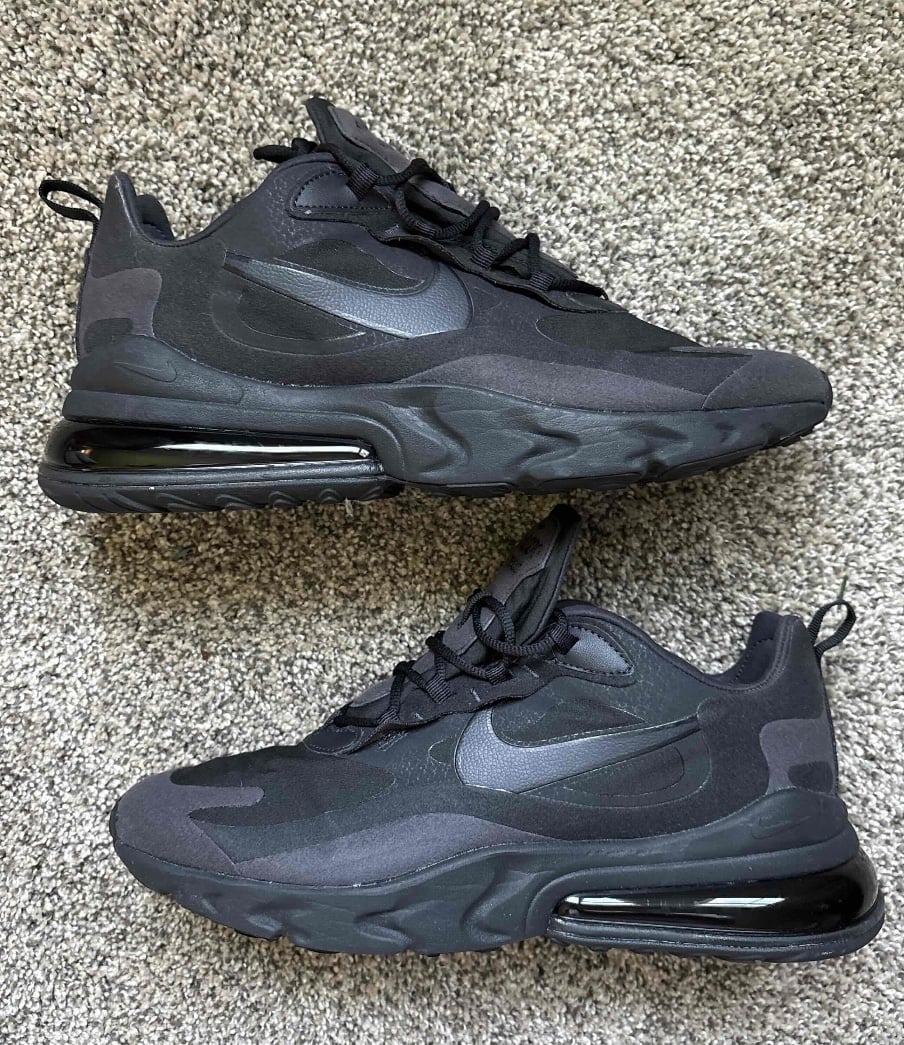 Nike Air Max 270 React Triple Black Size 12 Men's