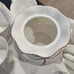 8 Piece China Tea Serving Set. Cups pitcher and raised tray for serving
