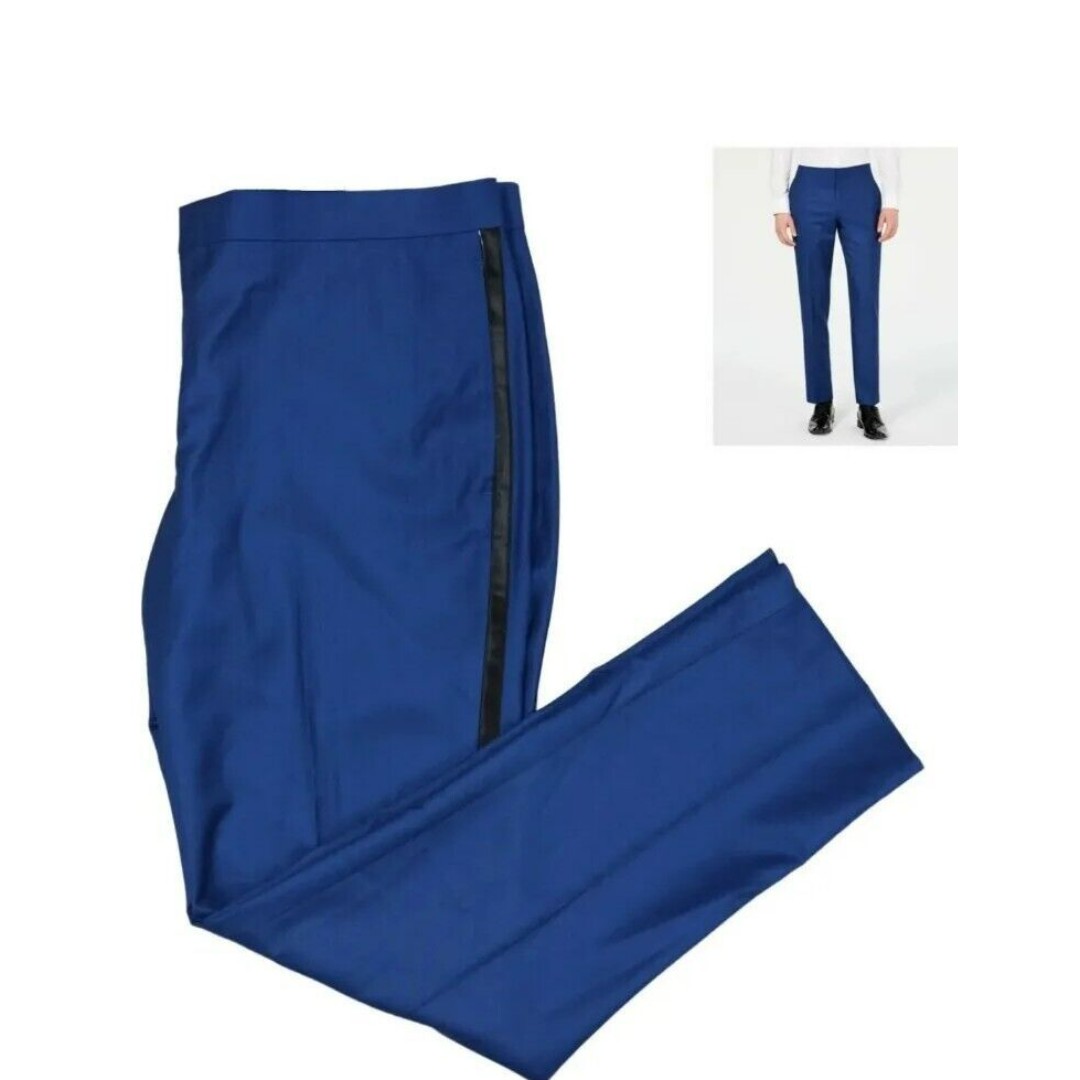Ryan Seacrest Distinction Slim Fit Stretch Dress Pants 32Wx32L NWT Cobalt Blue