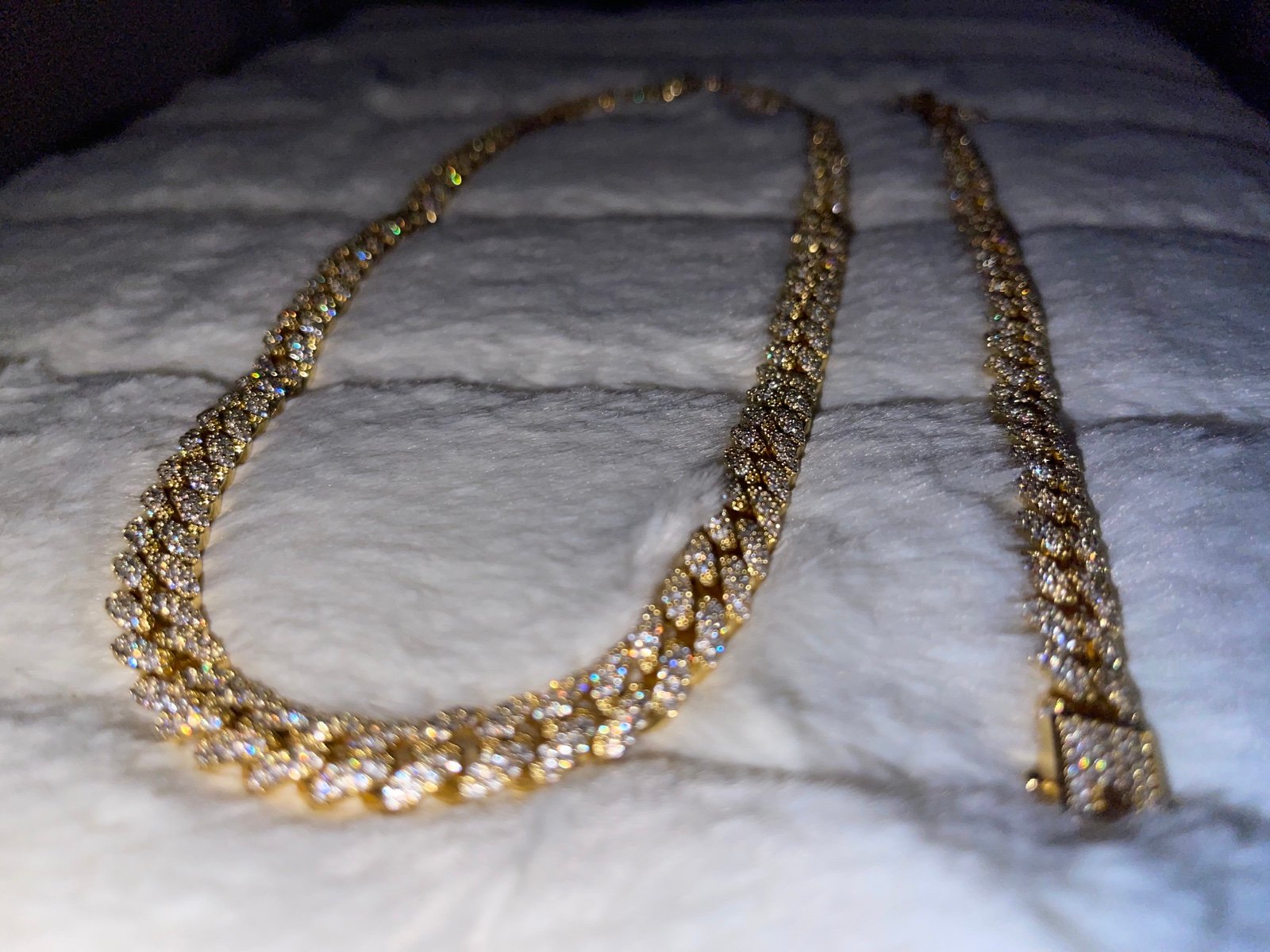 cuban link diamond chain & bracelet
