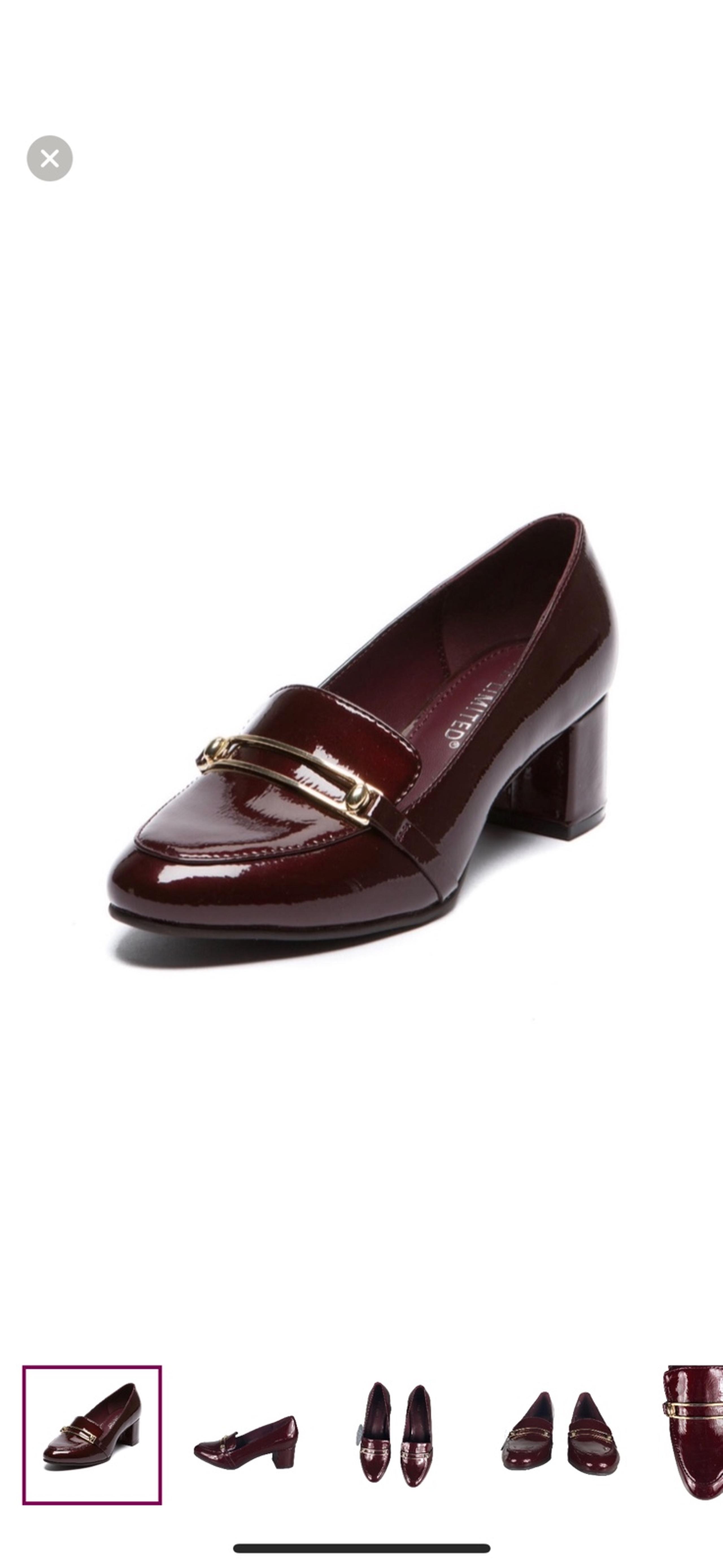 THE LIMITED JENISE Wine Low Block Heel Pumps
