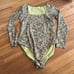 Jets Australia Green Floral Majorelle Trim Surf Long Sleeve SwimSuit Size 10