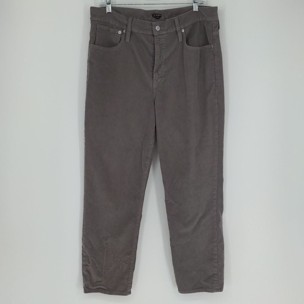 J. Crew Men's Gray Corduroy Slim Straight Pants Size 33 Minimalist Office Casual