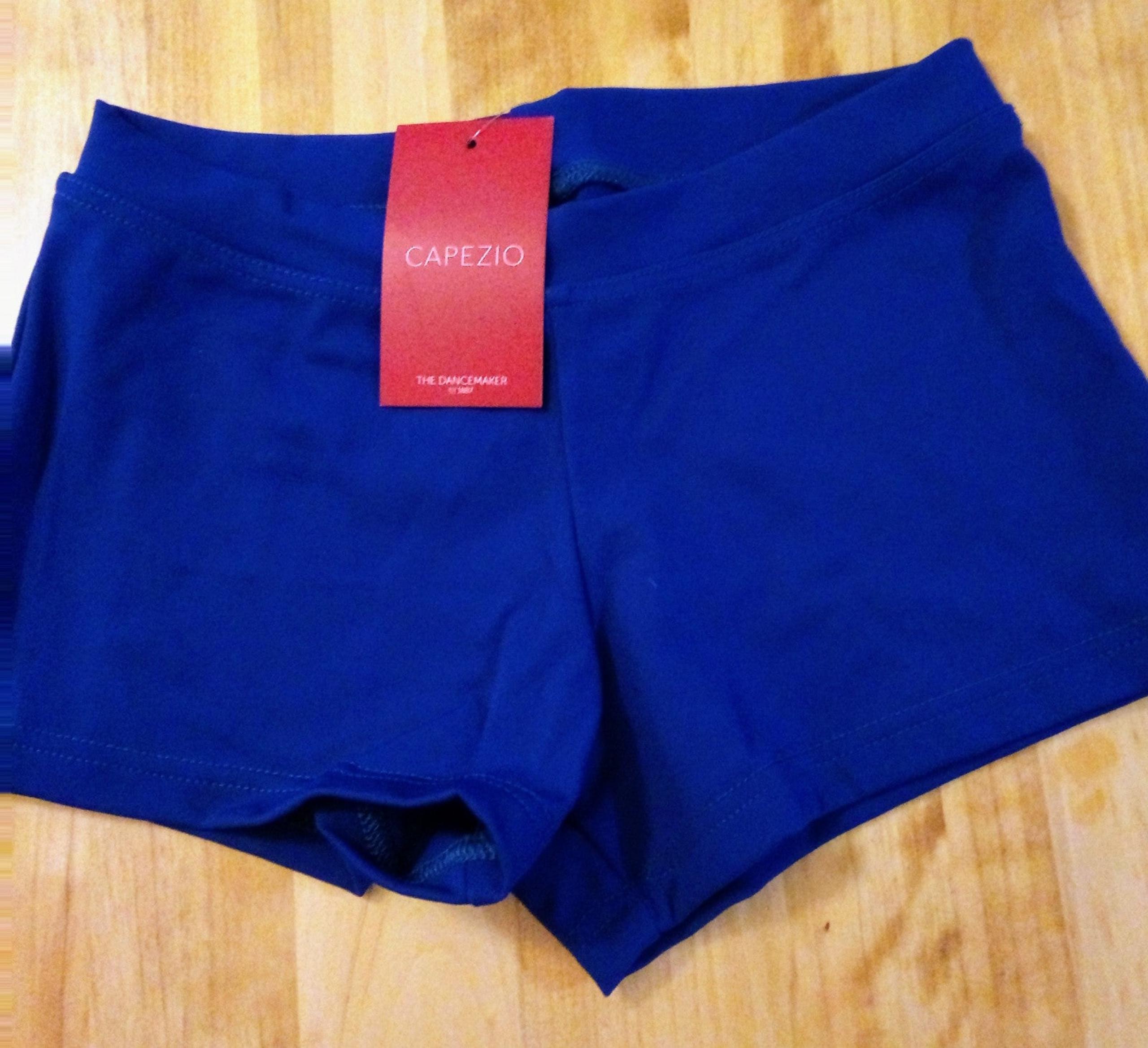 NEW Capezio Women's Royal Blue Boy Cut Low Rise Dance Shorts, Small