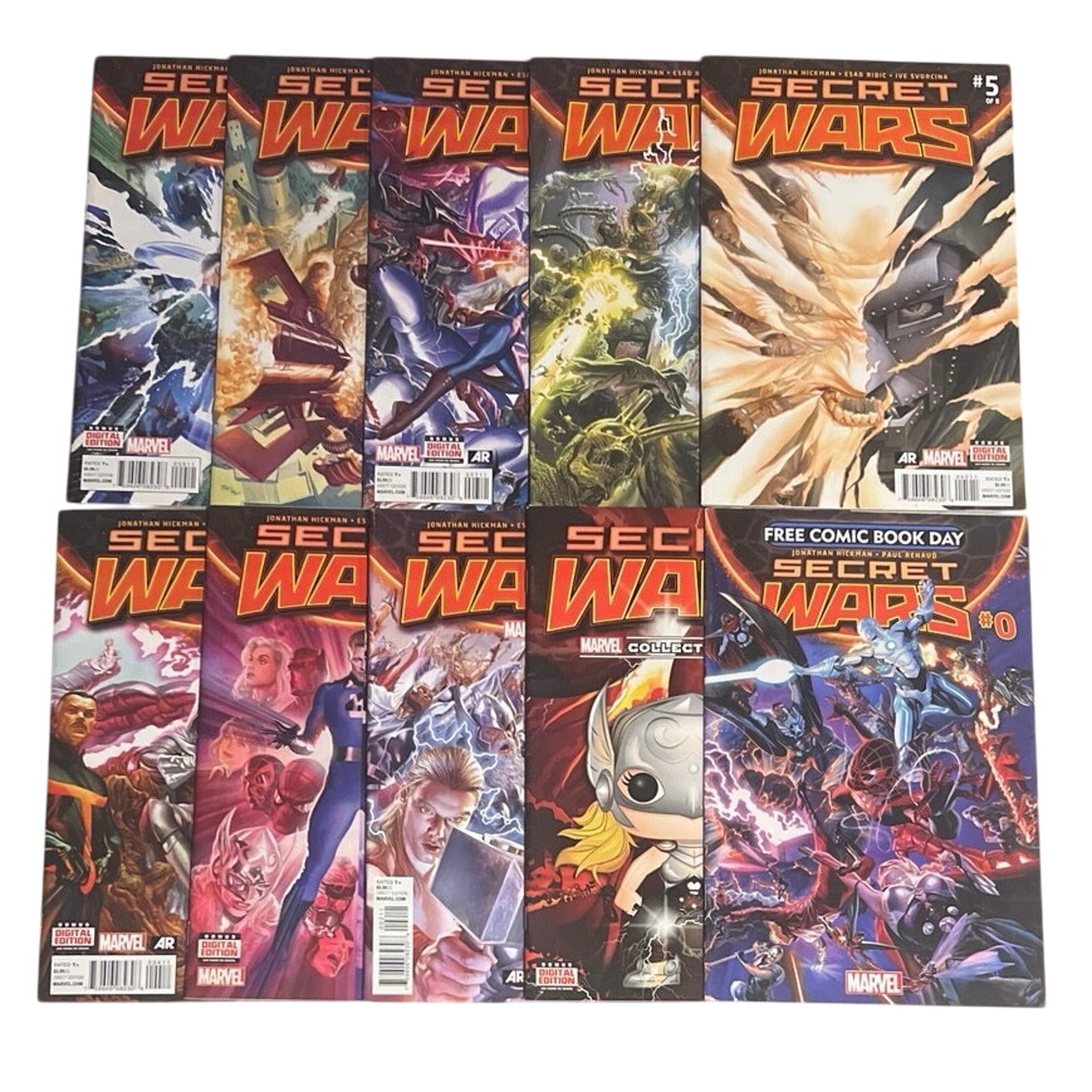 Secret Wars #1-9 Complete Set FCBD #0 God Emperor Doctor Doom Marvel MCU 2015