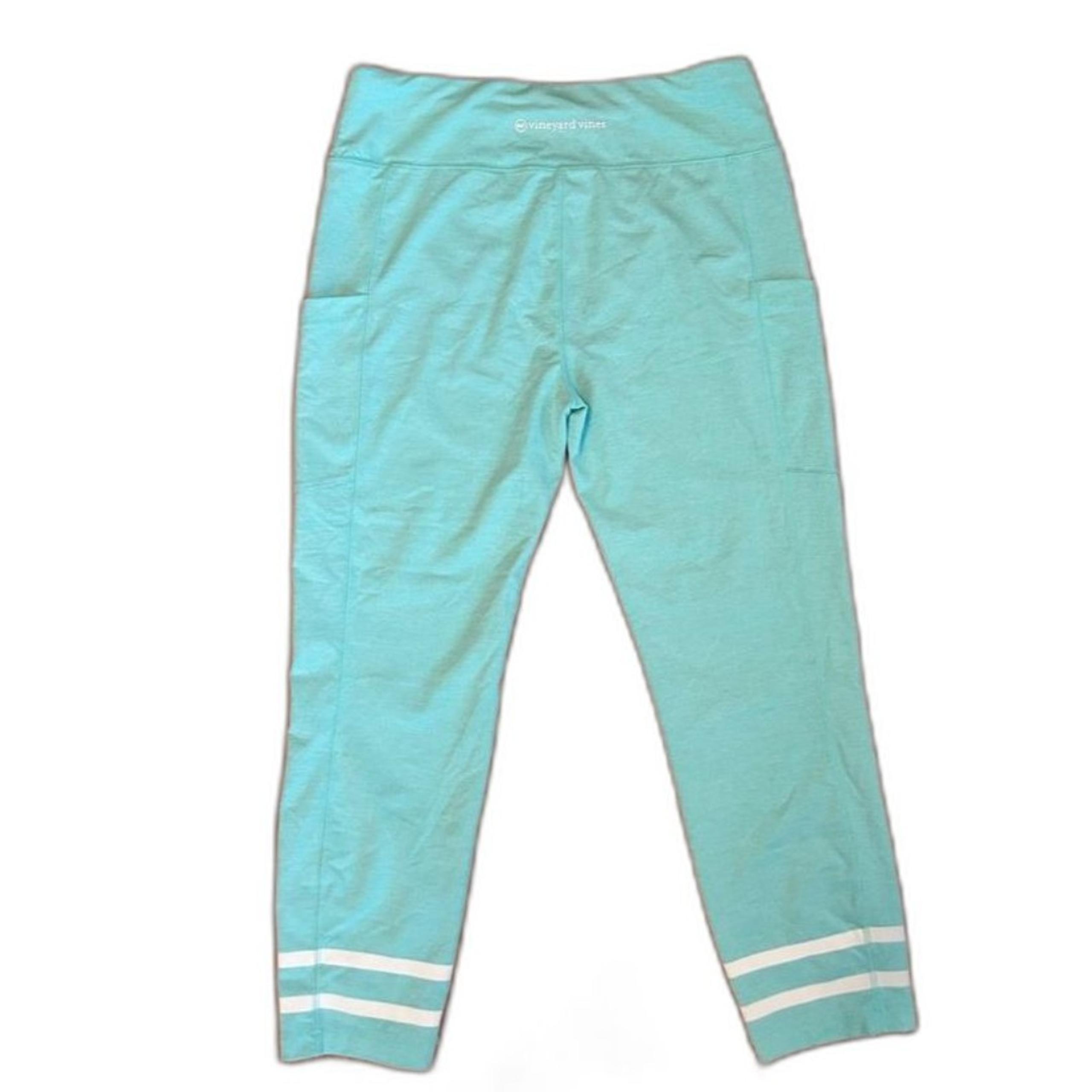 Vineyard Vines Legging Blue Stripe Yoga Pants Womens XL 14 16 Athletic Stretch