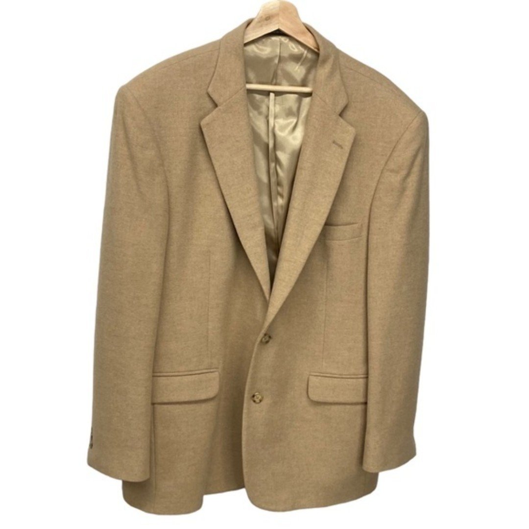 Stafford Brushed Wool Sport Coat 46L Tan