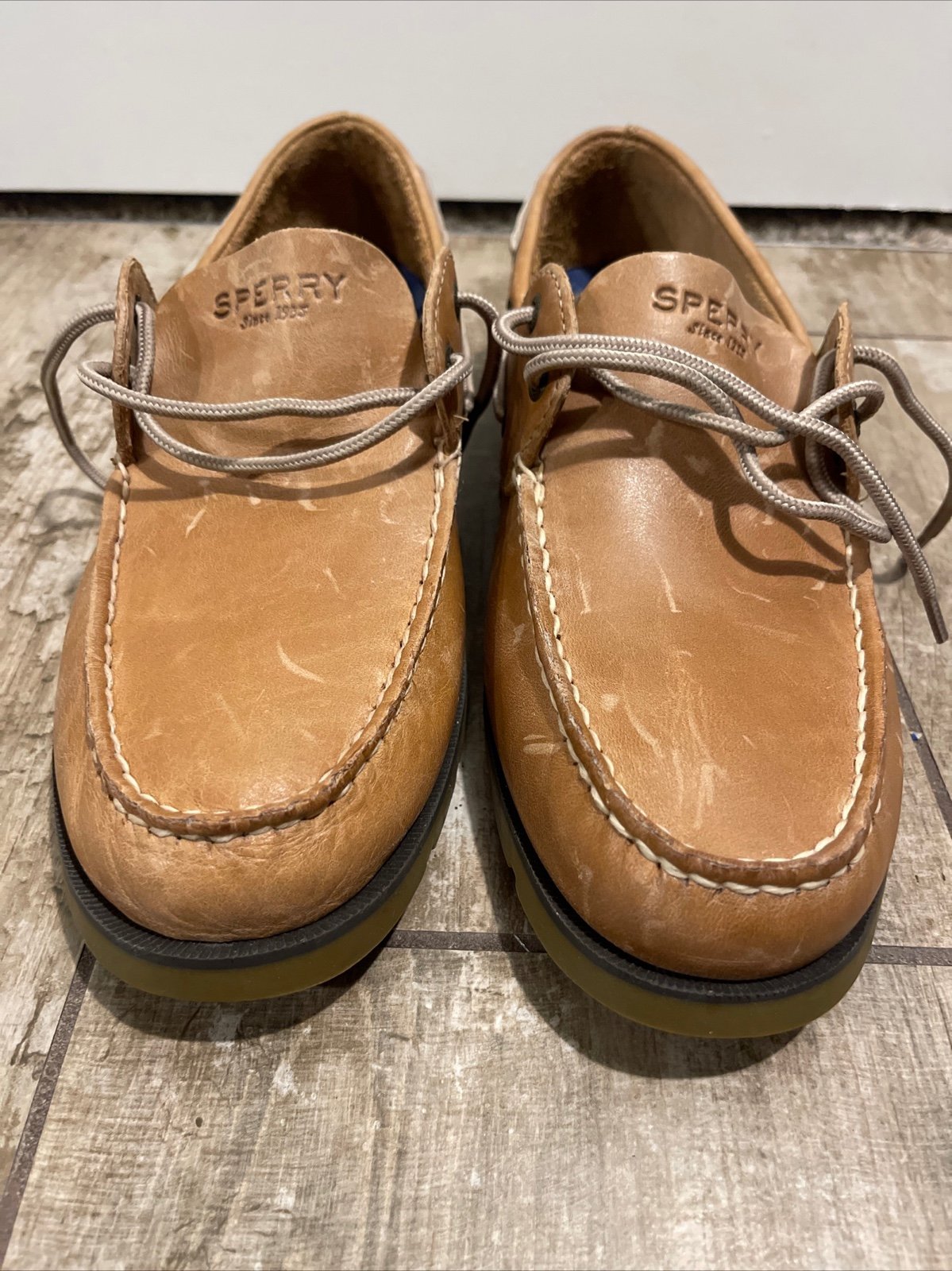 Sperry Mens Leeward Leather Boat Shoes Sz 12 H96