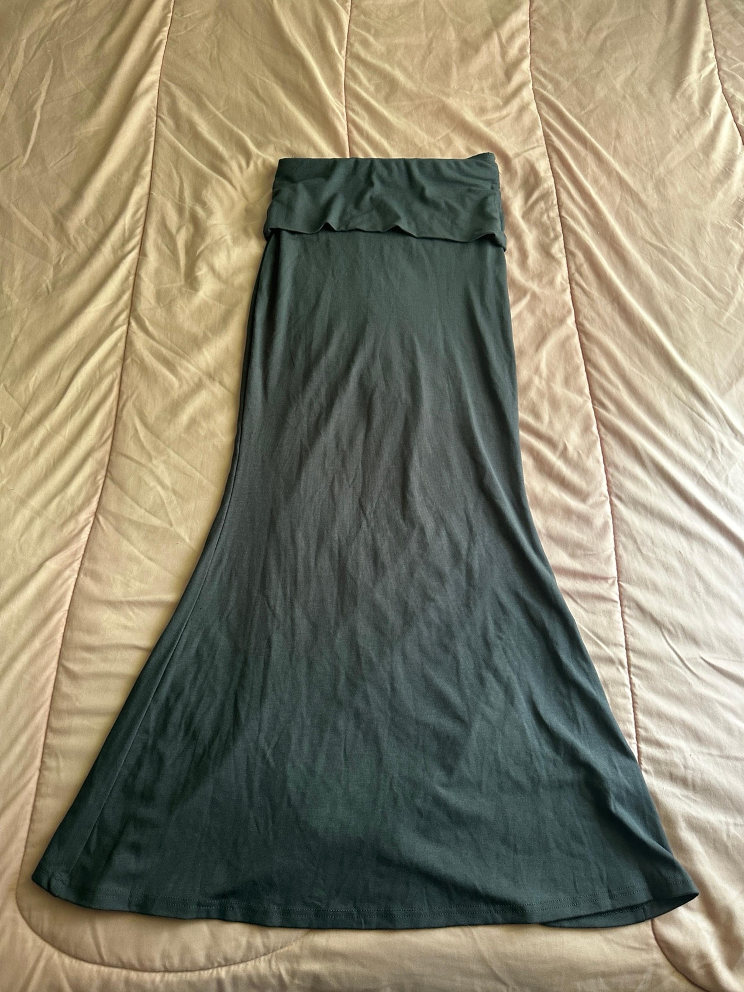 Women's Gray Sexy Fold Over High Waisted Lounge Long Skirts Elegant Going Out Bo