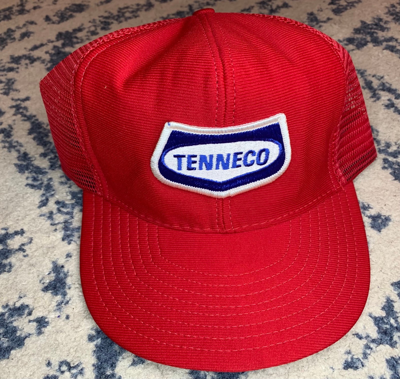 Vintage Tenneco Oil Gas Trucker Hat Snapback Red Mesh USA Made