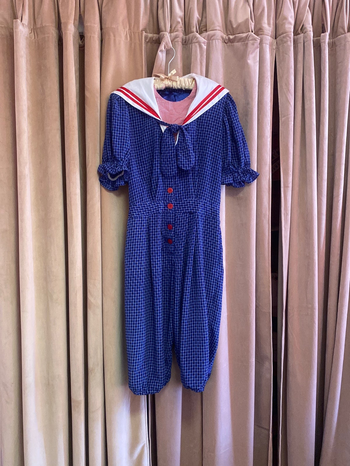 True vintage handmade custom 1940’s 1950’s sailor pinup Halloween romper