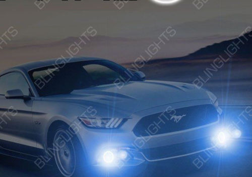 White LED Halo Fog Lamps Driving Light Kit for 2015 2016 2017 Ford Mustang