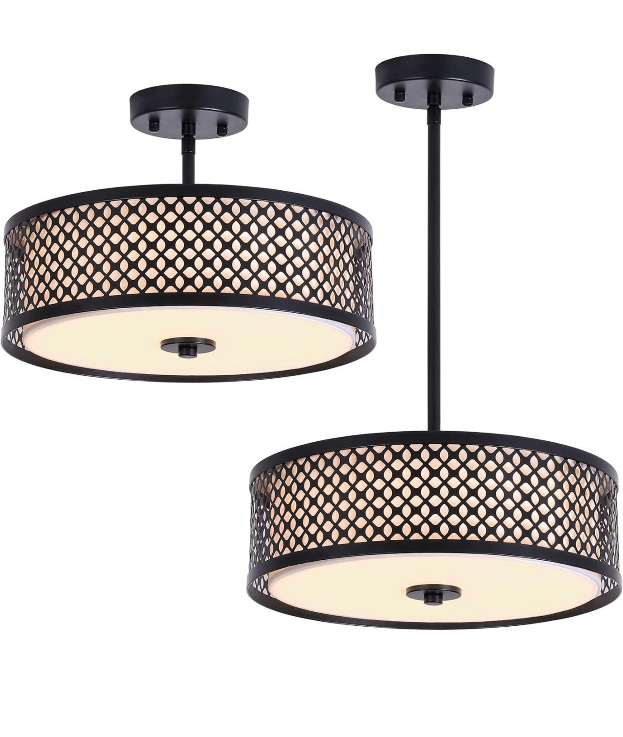 OUVR Close to Ceiling Light fixtures -14 inch Semi Flush Mount Ceiling Light, Dr