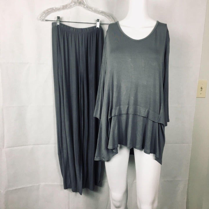 Noblu Artful Home Gray Tunic Pant Set XS