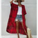 NEW Black & Red Open Front Kimono Cardigan