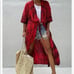 NEW Black & Red Open Front Kimono Cardigan