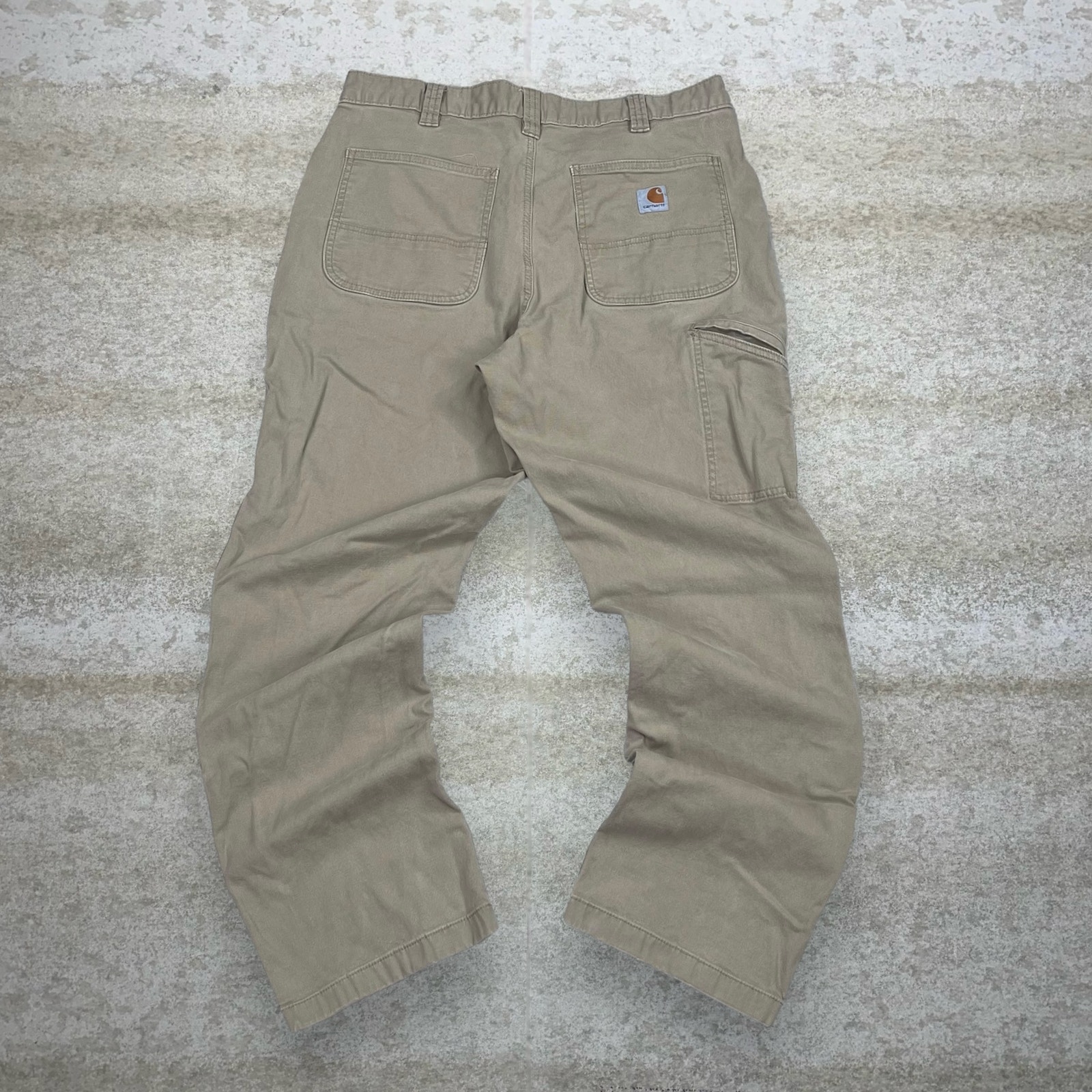 Vintage Carhartt Carpenter Pants Tan Canvas Relaxed Fit Dungarees Work Wear 90s