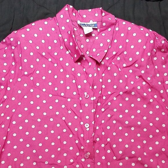 Vintage Pendleton MCM Polka Dots Button Shirt Short Sleeve