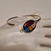 Sterling Silver Bangle Bracelet Colorful Southwest Mosaic Inlay Tiles.