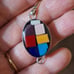 Sterling Silver Bangle Bracelet Colorful Southwest Mosaic Inlay Tiles.
