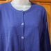 Eileen Fisher Blue Cropped Cardigan Organic Cotton Cashmere LG