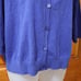 Eileen Fisher Blue Cropped Cardigan Organic Cotton Cashmere LG