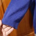 Eileen Fisher Blue Cropped Cardigan Organic Cotton Cashmere LG