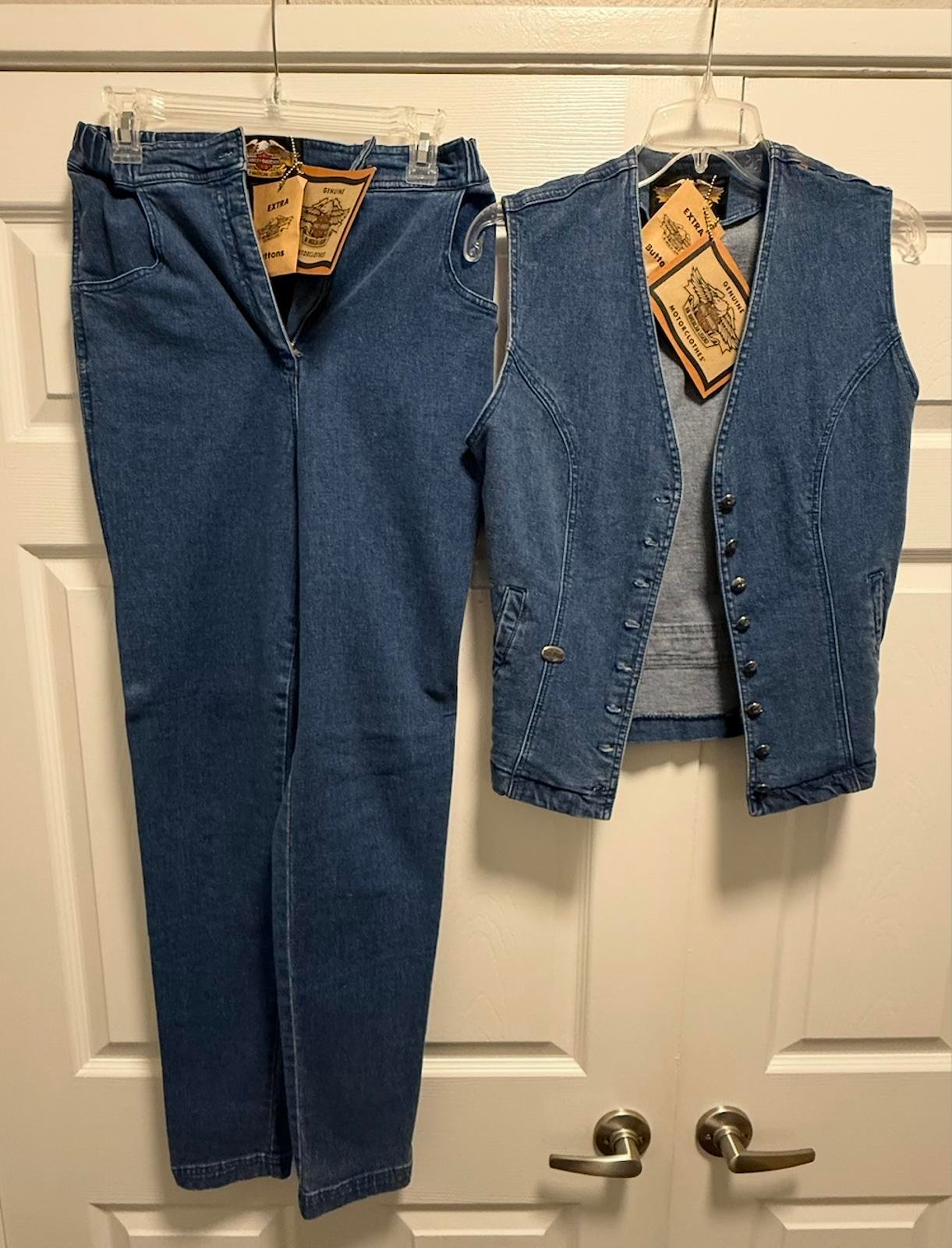 Harley-Davidson Denim Vest & Pants Set NWT Size S + 8