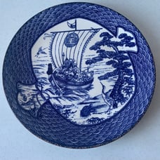 7 Lucky Men Vintage Japanese Plate