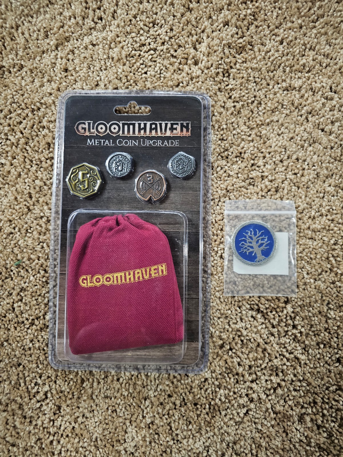 Frosthaven/Gloomhaven KS Metal Coin Upgrade Set + Challenge Coin - NEW/SEALED