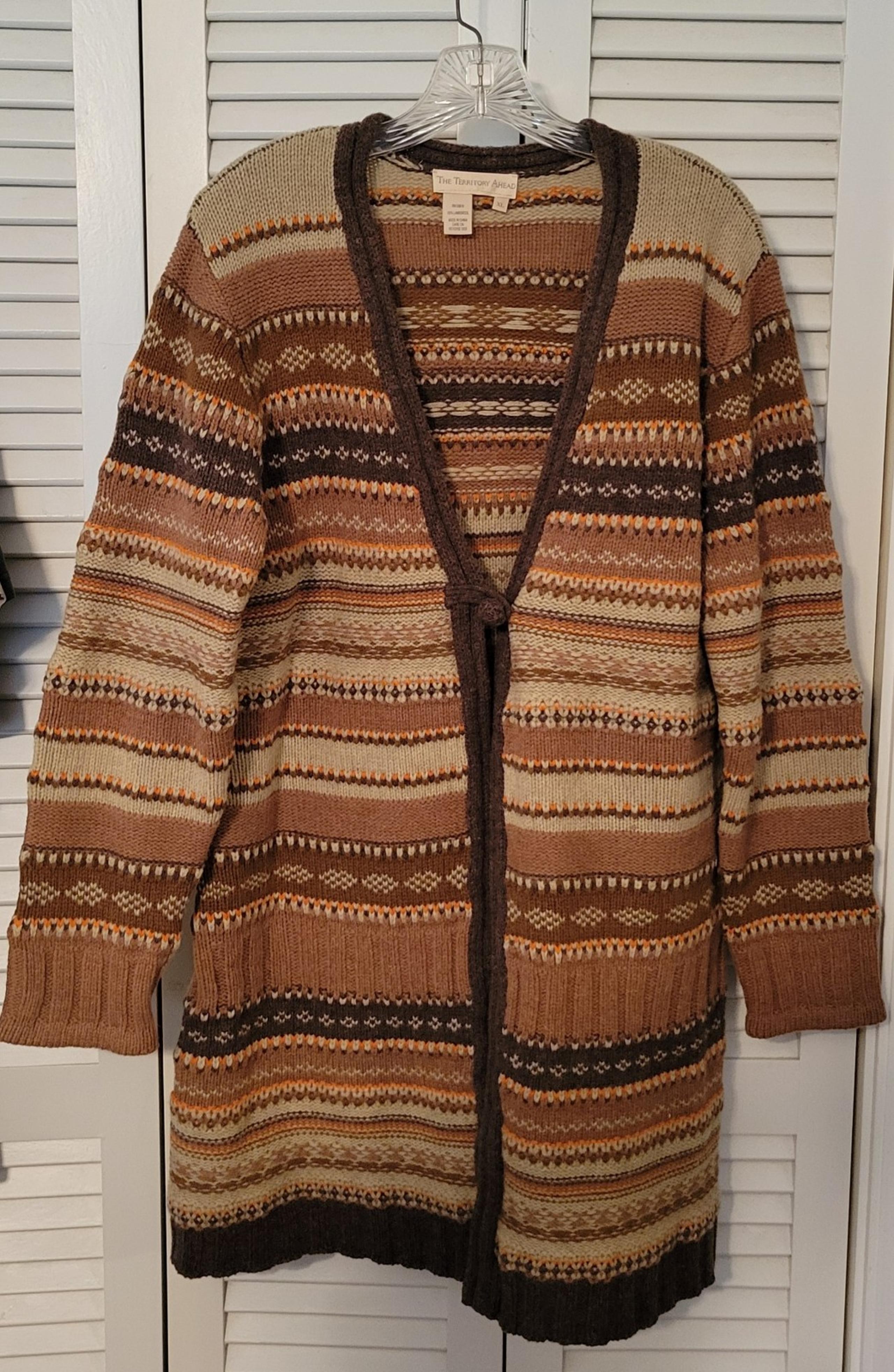 The Territory Ahead Ladies XL 100% Lambs Wool Sweater Coat