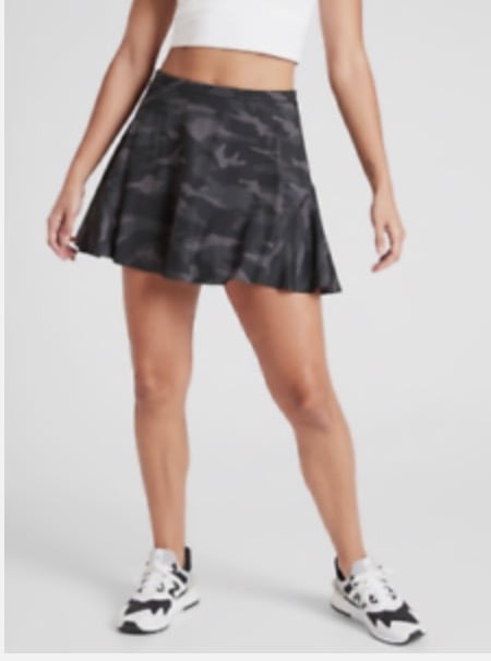 Athleta Black Camo Match Point Athletic Fitness Golf Tennis Skort in Supersonic