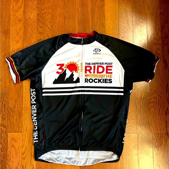 Primal The Denver Post Ride the Rockies Men’s XL Cycling shirt. EUC