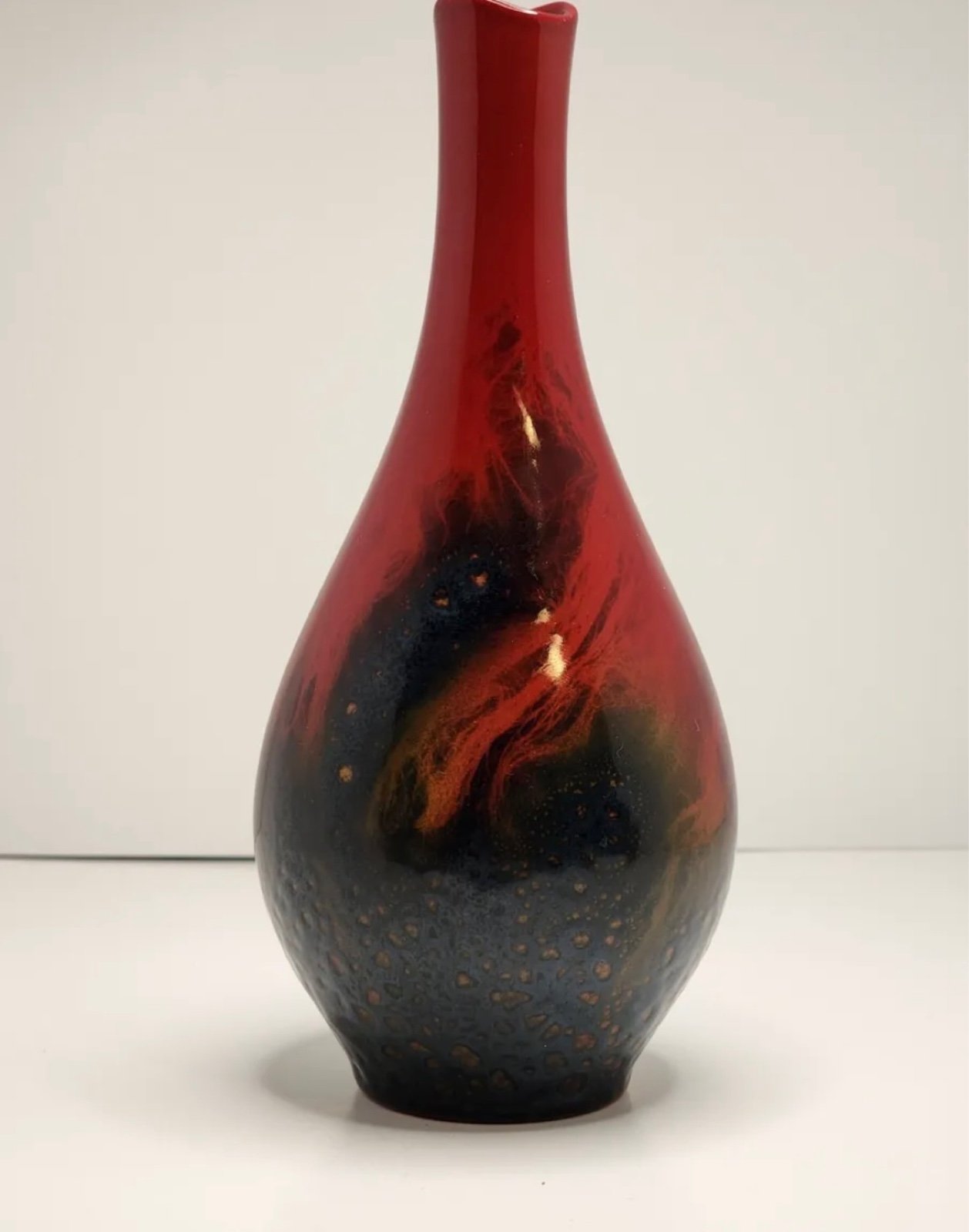 Rare Vintage Royal Doulton Flambe Veined Vase #1612.