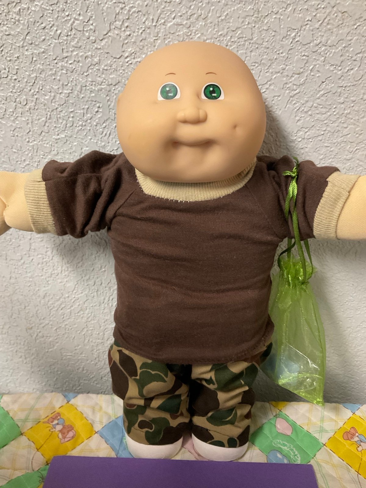 Vintage Cabbage Patch Kid Bald Boy Green Eyes Head Mold #3 1985