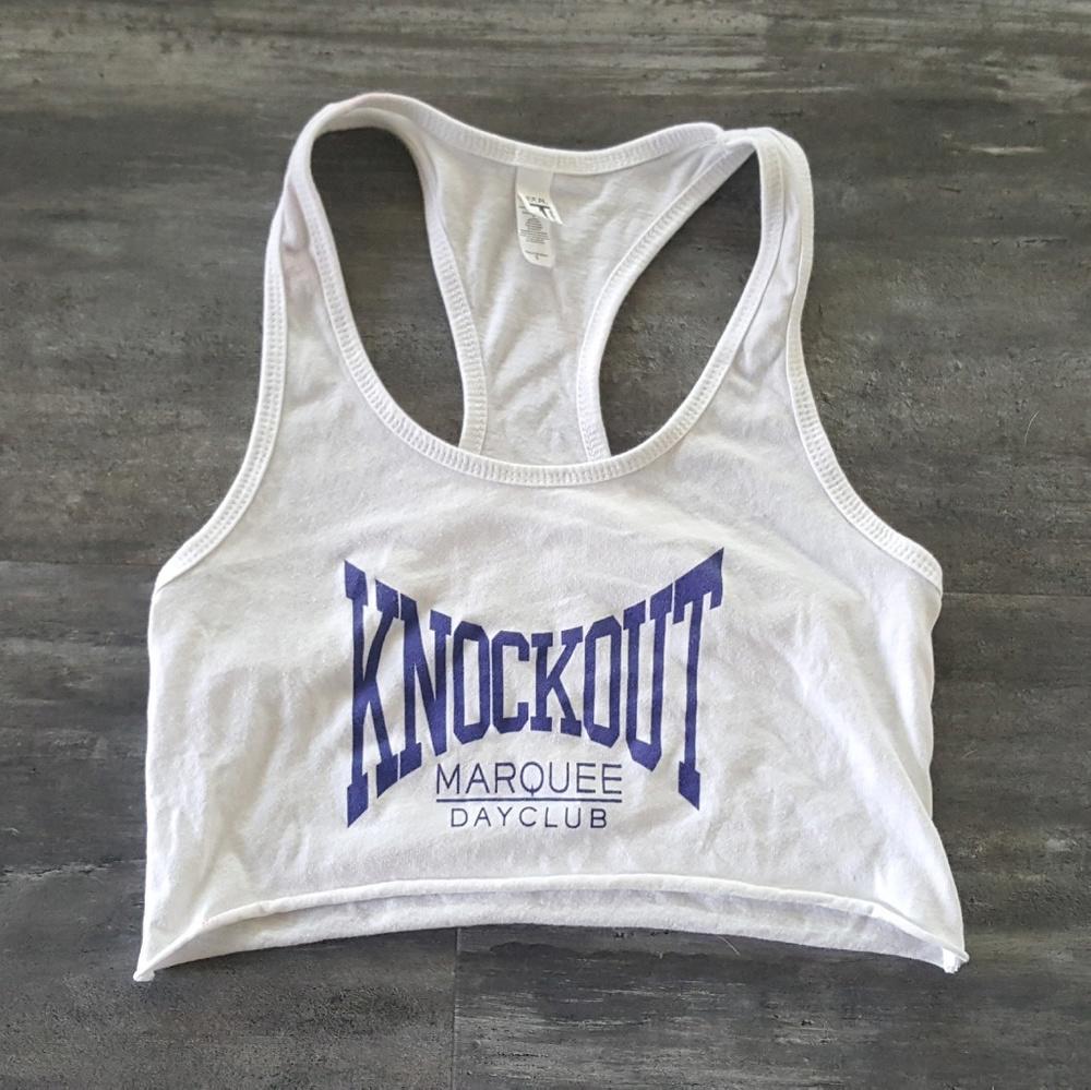 White Knockout Marquee Cropped Tank