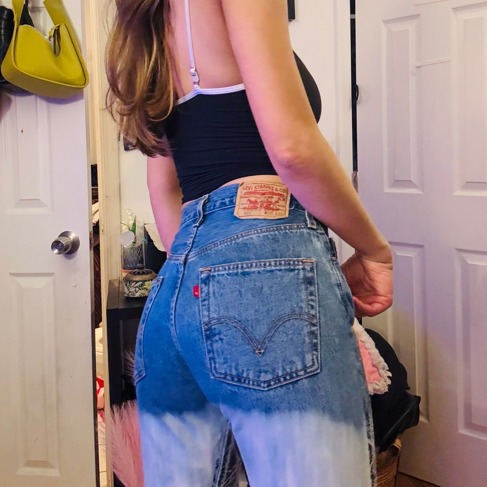 Levi’s Vintage 2004 Women’s Custom Bleached Painted 501’s Size 28