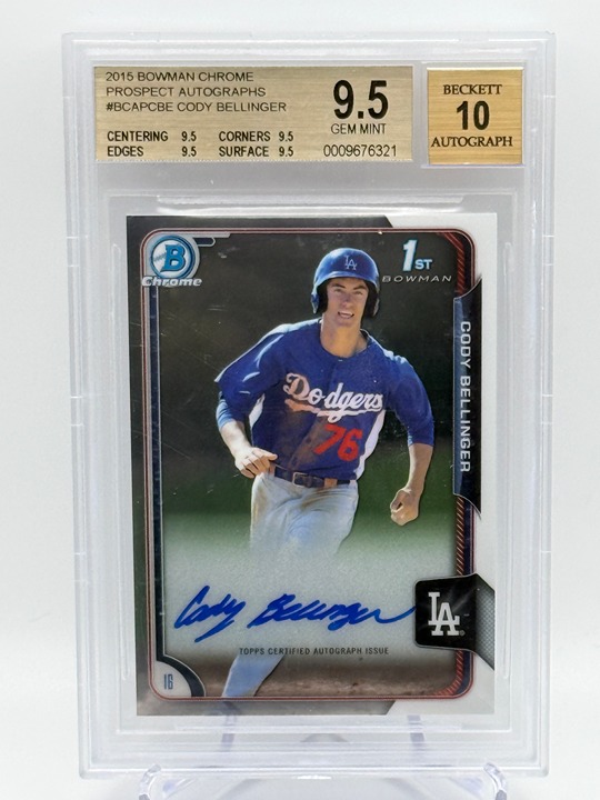 2015 Cody Bellinger Bowman Chrome Prospect #BCAP-CBE Auto RC BGS 9.5/Auto 10