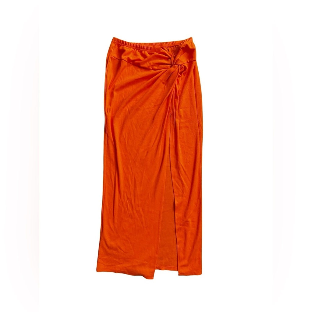 MICAS Sarong Skirt Pull-On Neon Orange Women’s XL.