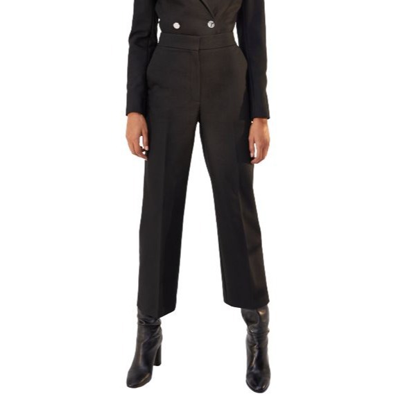 Aritzia Babaton Women Size 6 Straight Crop Ankle Pants High Rise Pull On Black