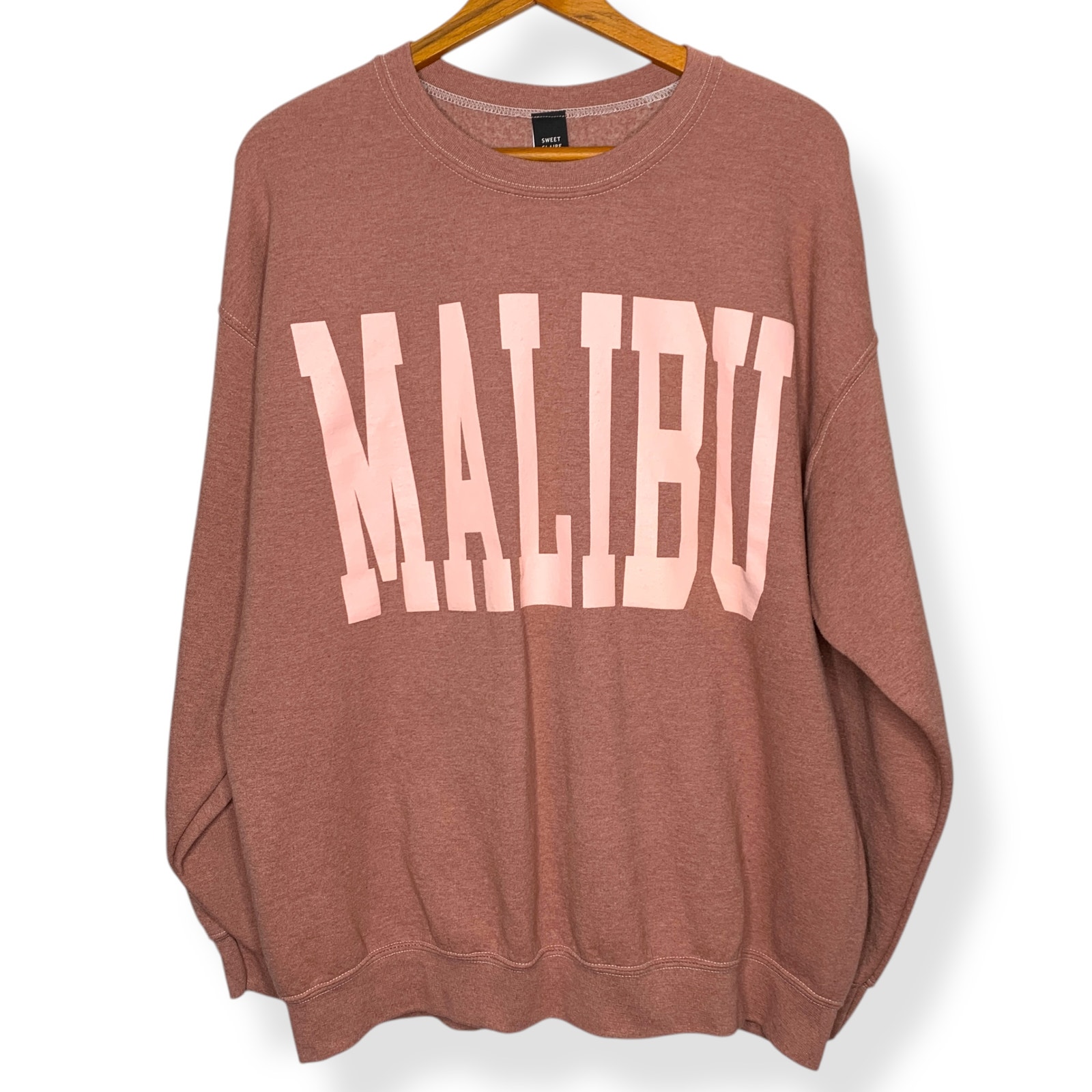 NWOT Sweet Claire Malibu Oversized Graphic Print Crewneck Sweatshirt SZ L/XL
