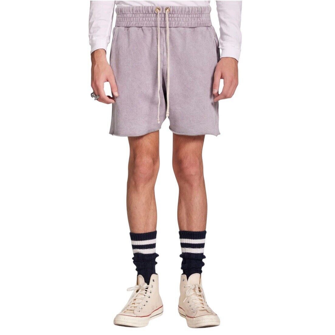 LES TIEN Heavyweight Yacht Shorts Structured Fleece Lavender Stone XXL Pristine