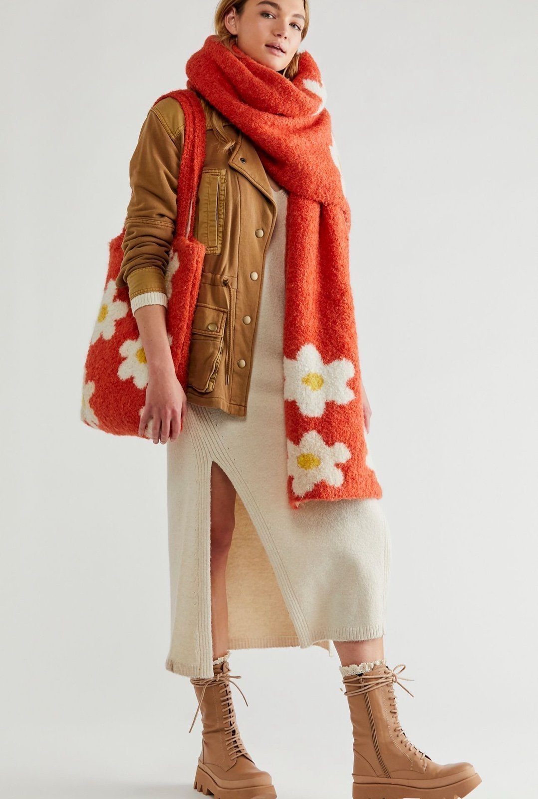 NWT Free People Flower Power Carry On Scarf Set
