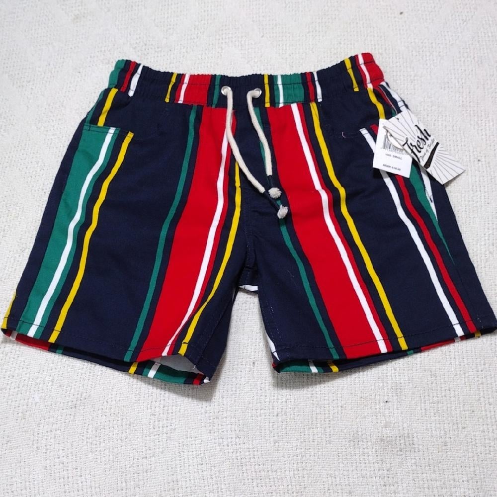 NWT Fresh Prints Of Bel-Air Multi Color Stripe Mens Stretch Twill Shorts Sz Sm