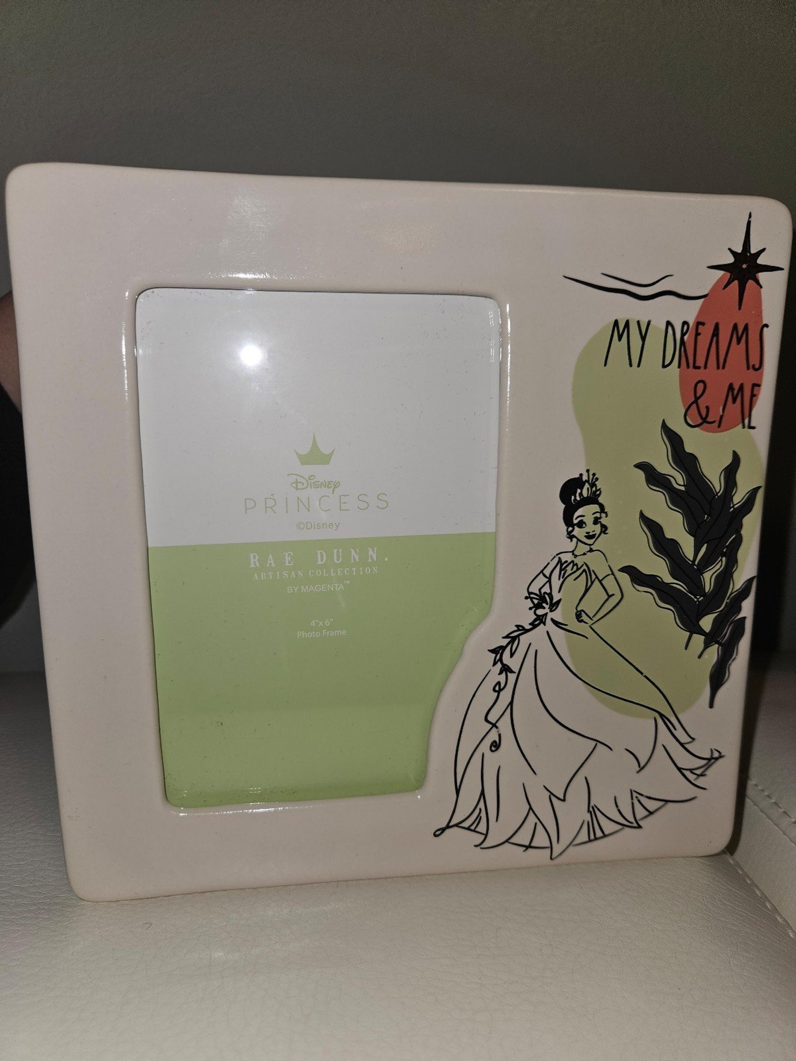 Rae Dunn Disney princess Tiana picture frame "my dreams & me" 4 x 6
