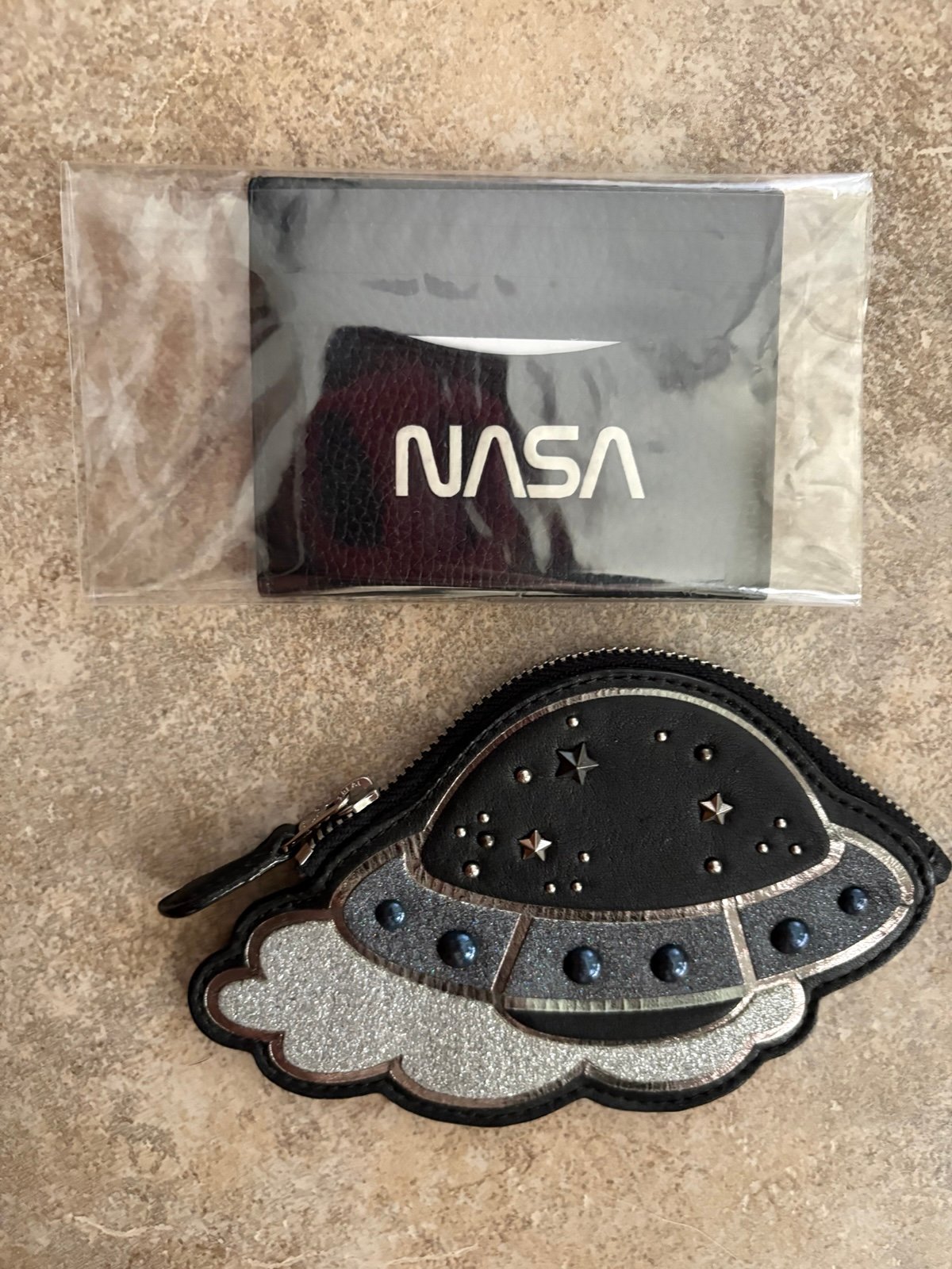 NWT Coach NASA ID holder and spaceship zip coin purse
