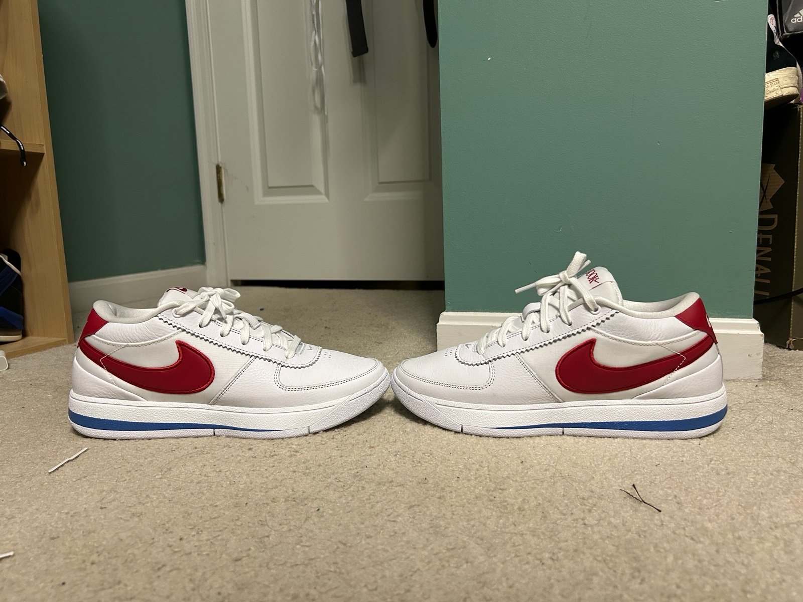 Nike book 1 Cortez men’s size 10 basketball shoe Devin Booker white red blue