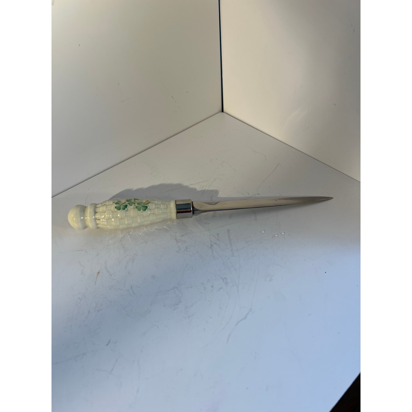 Belleek Shamrock Letter Opener